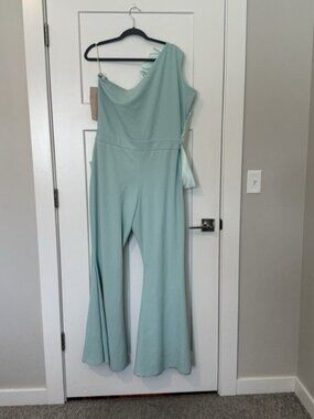 Kirsty Doyle NWT Flare Jumpsuit One Shoulder Oversized Bow Bridesmaid Size 20